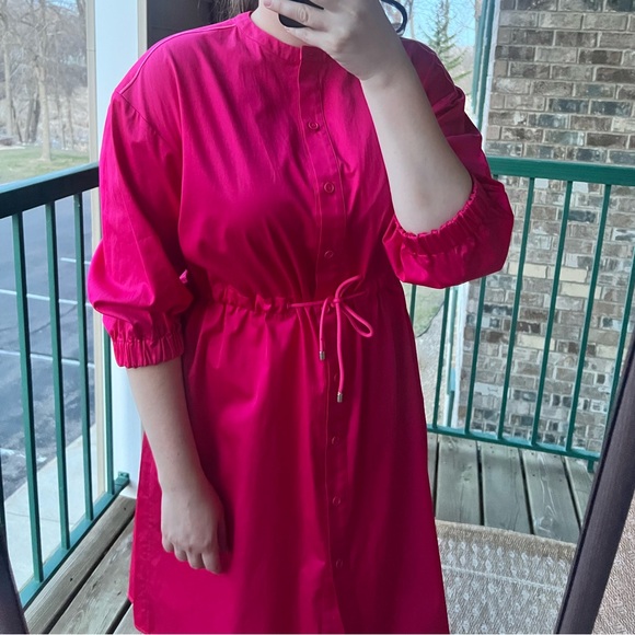 ๐ Max Mara Leisure Antique ROSE Leisure Sheree Drawstring Midi-Dress Cotton 8 - Picture 6 of 15